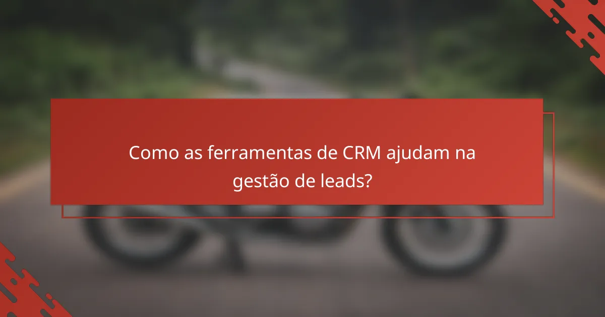 Como as ferramentas de CRM ajudam na gestão de leads?