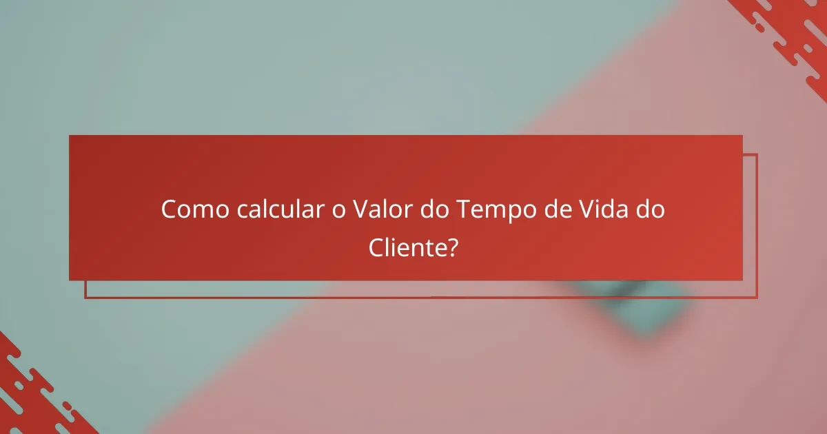 Como calcular o Valor do Tempo de Vida do Cliente?